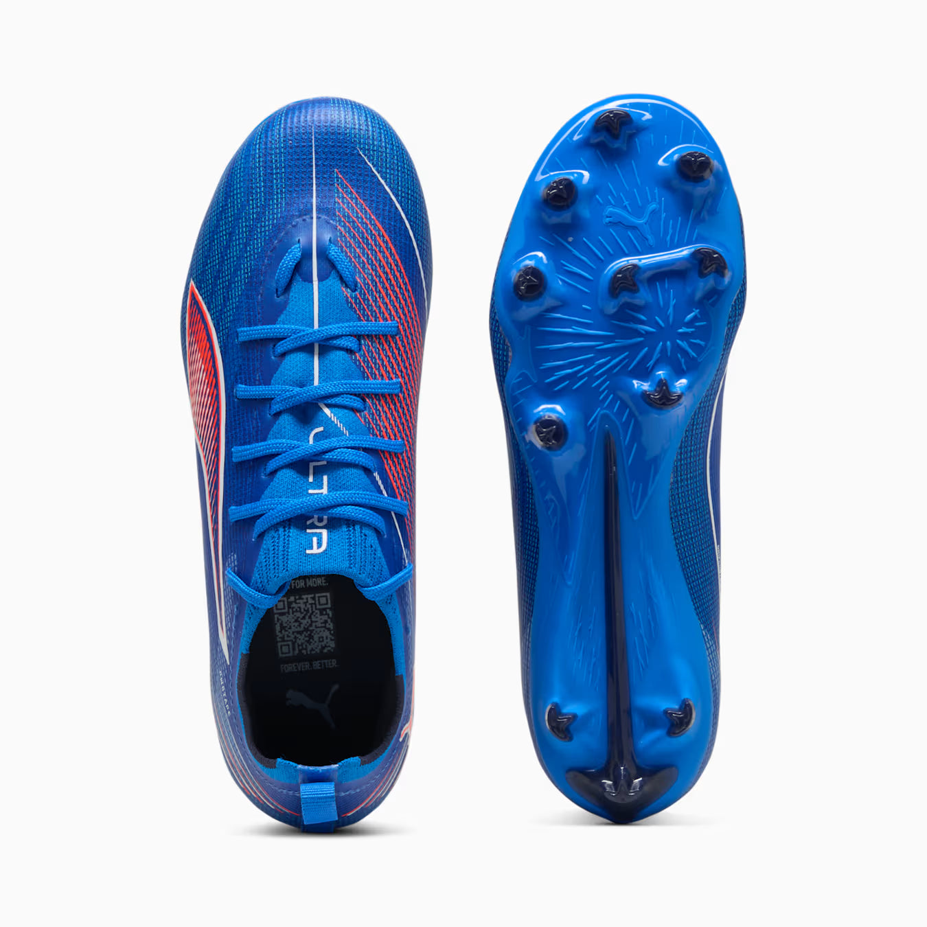 Puma Junior Ultra 6 Pro FG/AG Firm Ground Soccer Cleat - Ultra Blue/White/Glowing Red