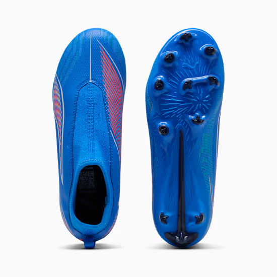 Puma Junior Ultra 6 Match+ LL FG/AG Firm Ground Soccer Cleat - Ultra Blue/White/Glowing Red