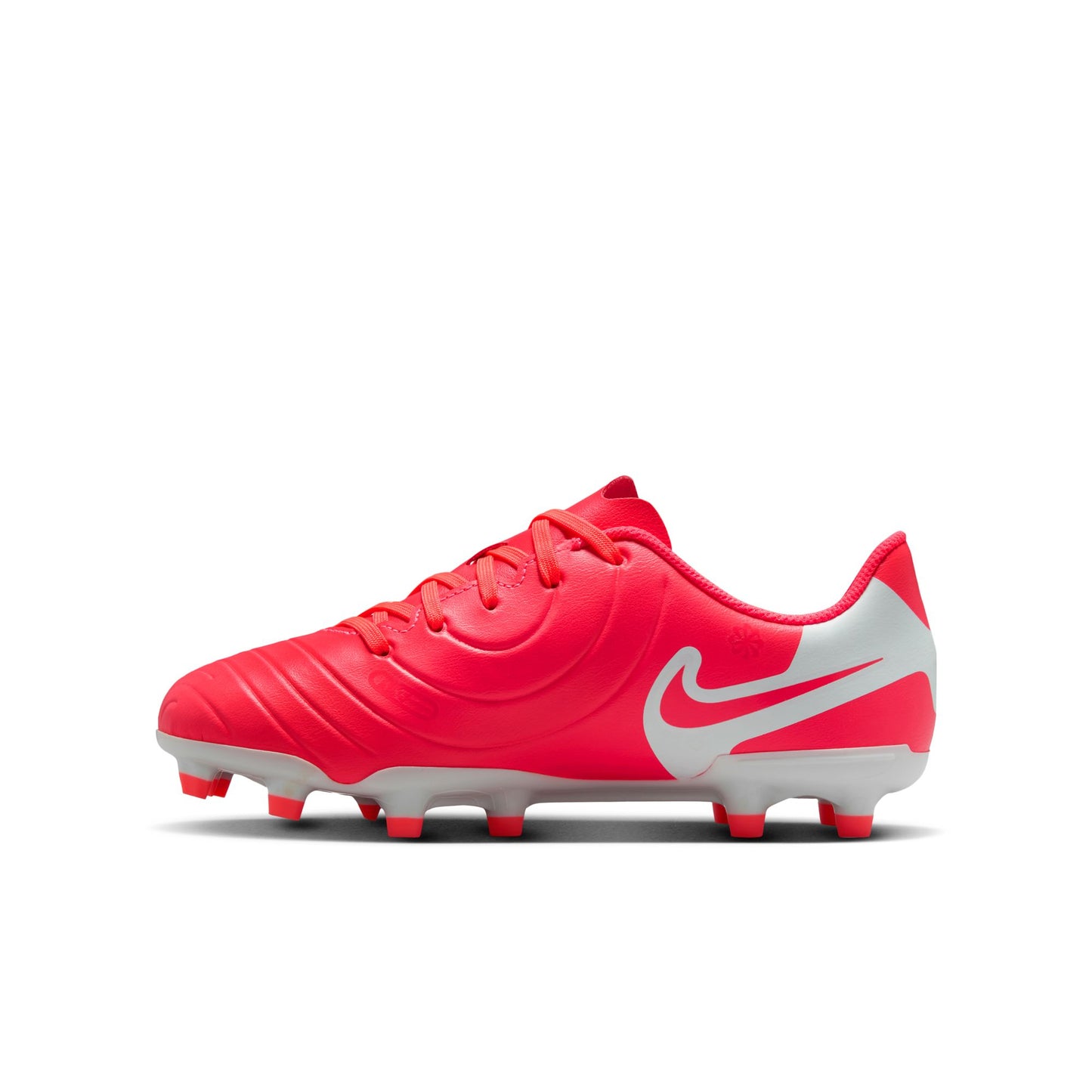 Nike Junior Tiempo Legend 10 Club FG Firm Ground Soccer Cleat - Hot Lava/White