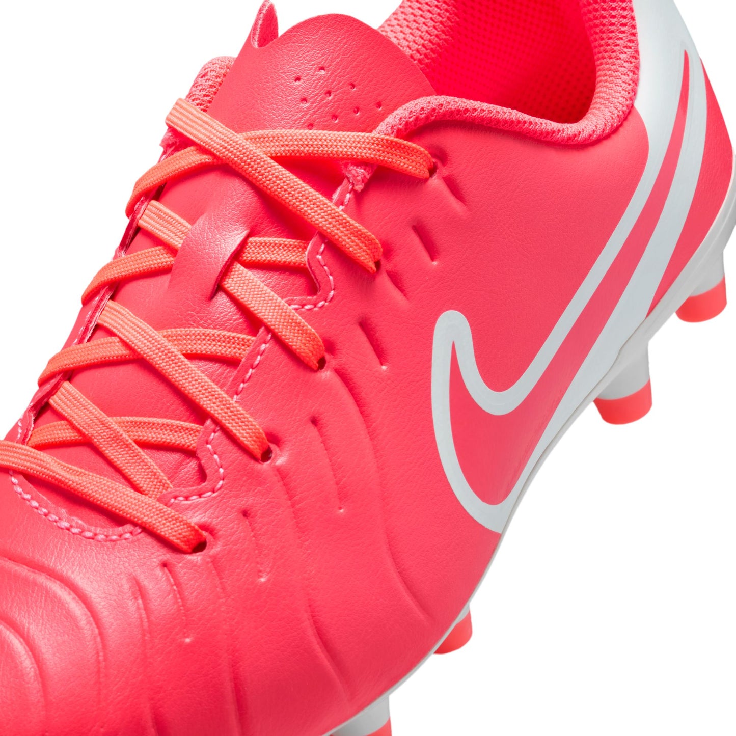 Nike Junior Tiempo Legend 10 Club FG Firm Ground Soccer Cleat - Hot Lava/White