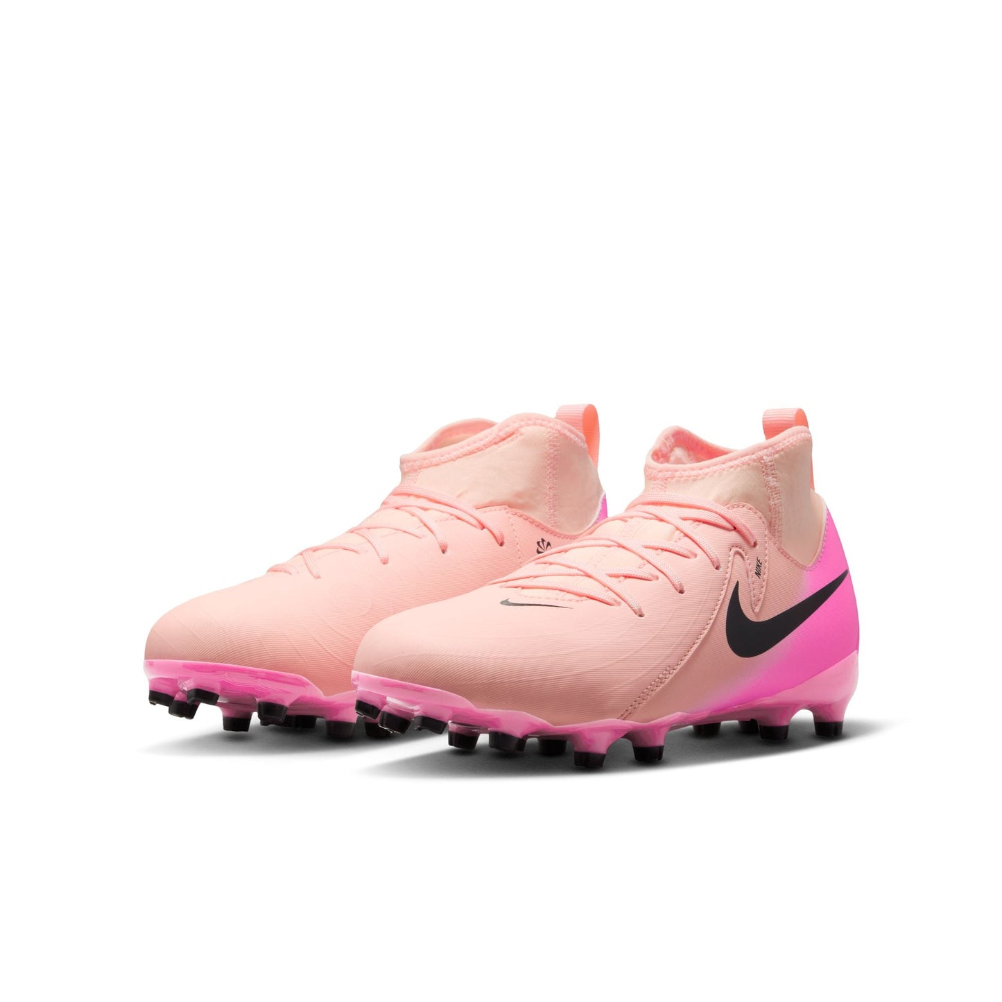 Nike Junior Phantom Luna II Academy FG Firm Ground Soccer Cleat - Crimson Tint/Black/Pink Blast