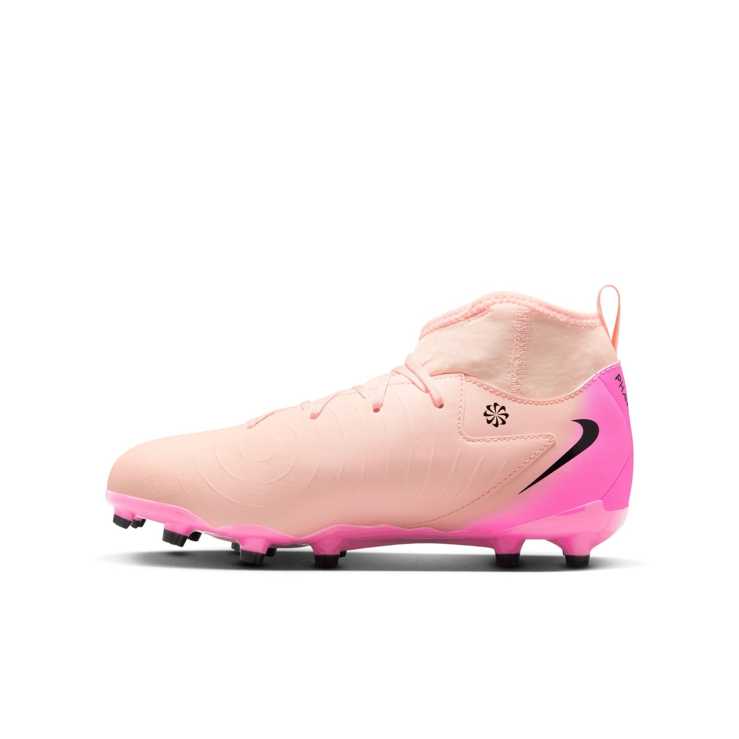 Nike Junior Phantom Luna II Academy FG Firm Ground Soccer Cleat - Crimson Tint/Black/Pink Blast