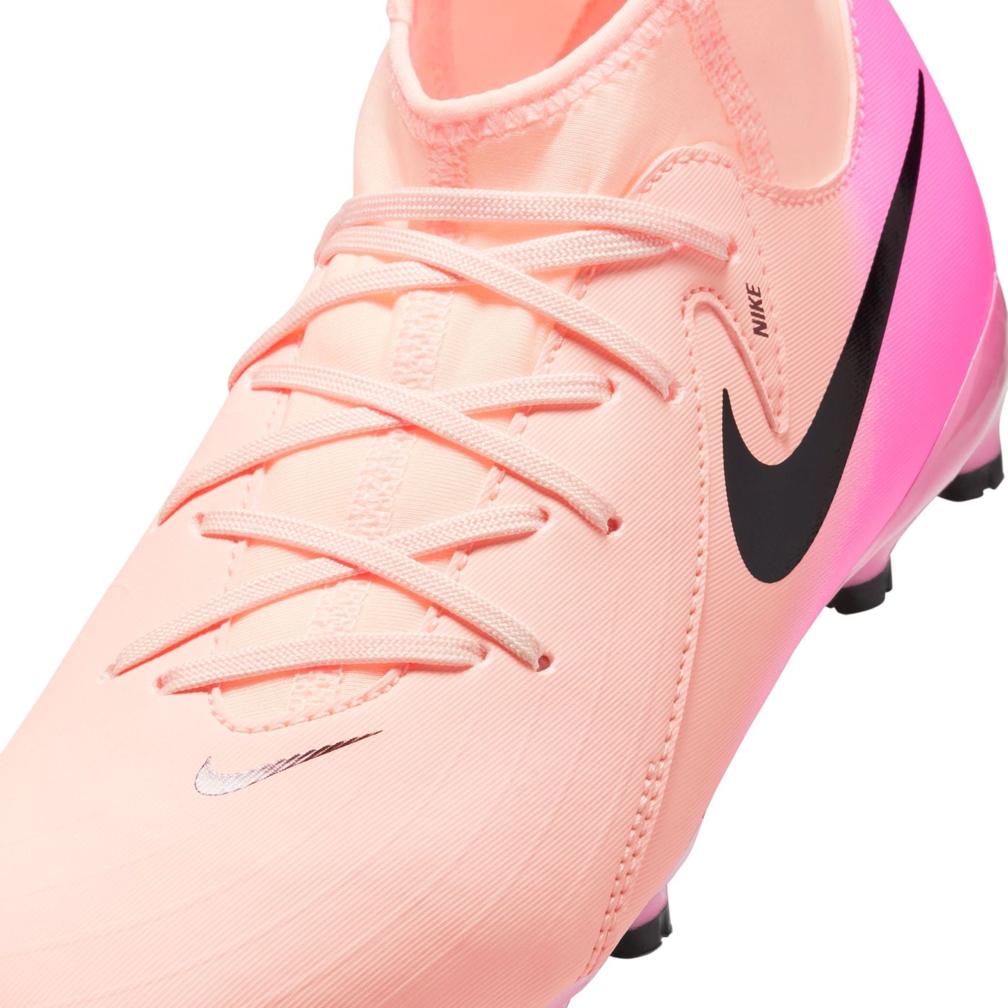 Nike Junior Phantom Luna II Academy FG Firm Ground Soccer Cleat - Crimson Tint/Black/Pink Blast