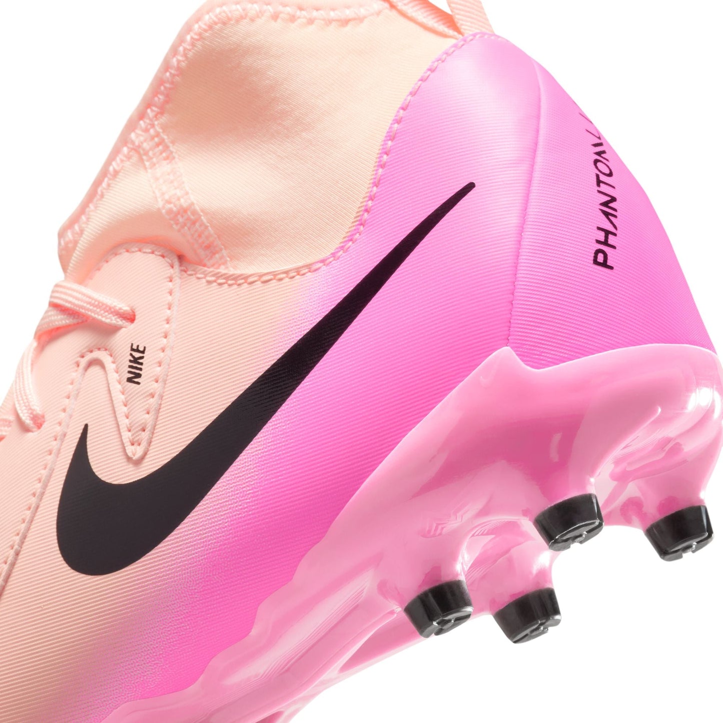 Nike Junior Phantom Luna II Academy FG Firm Ground Soccer Cleat - Crimson Tint/Black/Pink Blast