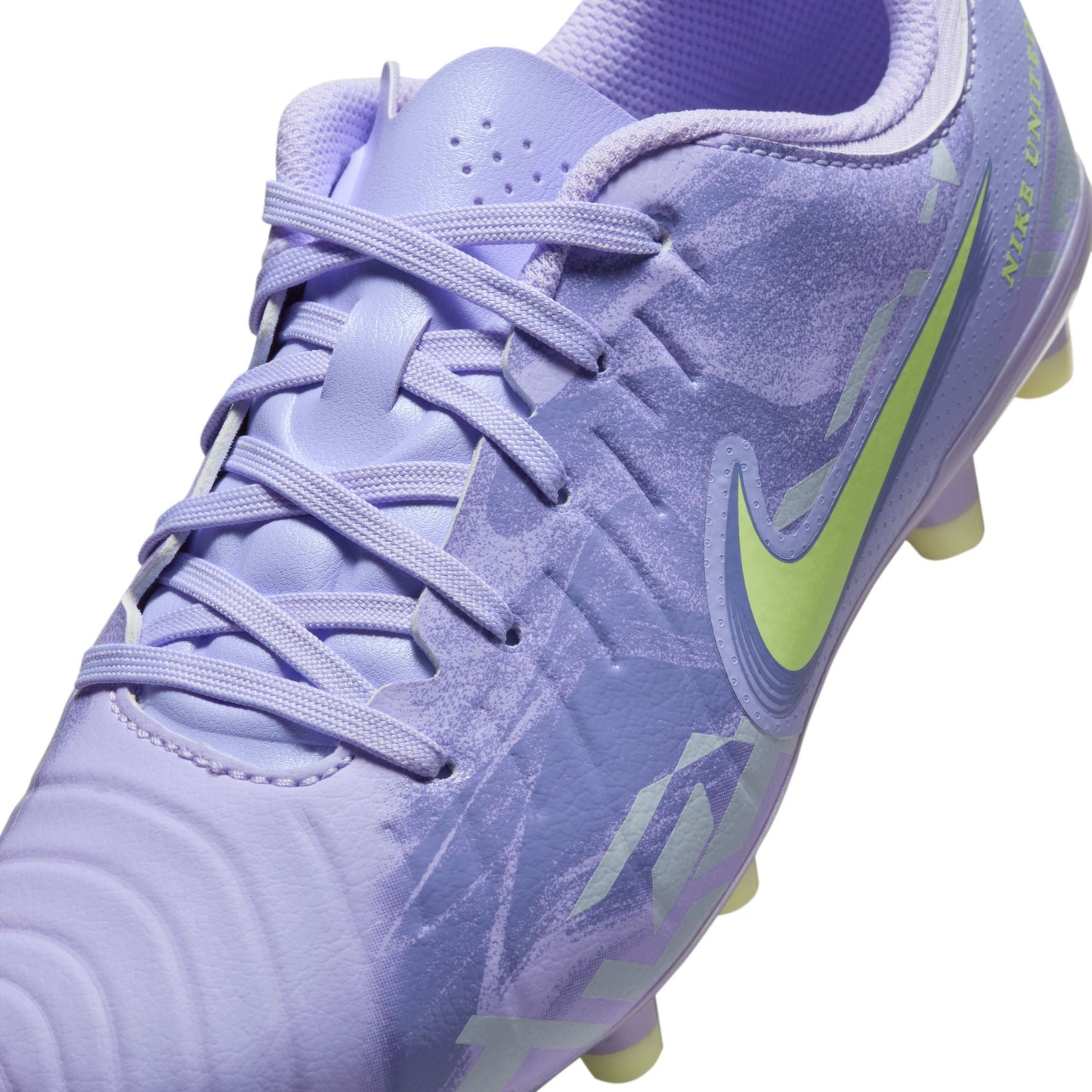 Nike United Junior Tiempo Legend 10 Academy FG Firm Ground Soccer Cleat - Purple Agate/Barely Volt