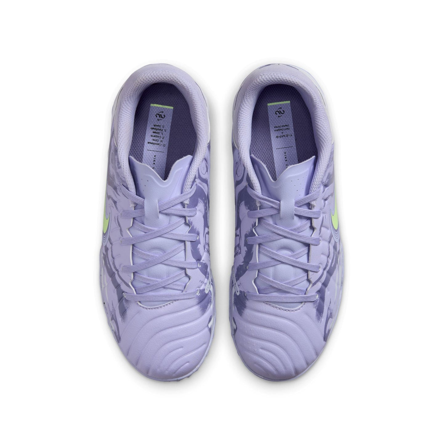 Nike United Junior Tiempo Legend 10 Academy TF Turf Soccer Cleat - Purple Agate/Barely Volt