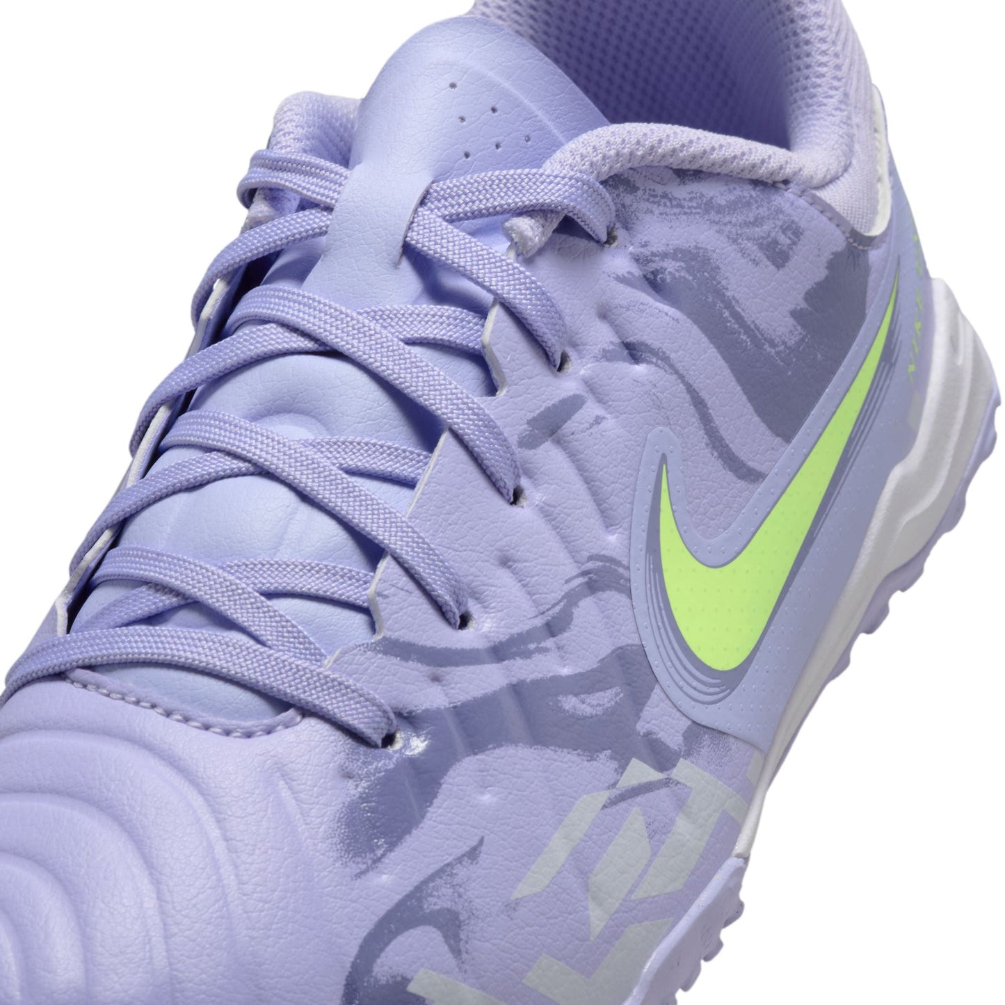 Nike United Junior Tiempo Legend 10 Academy TF Turf Soccer Cleat - Purple Agate/Barely Volt