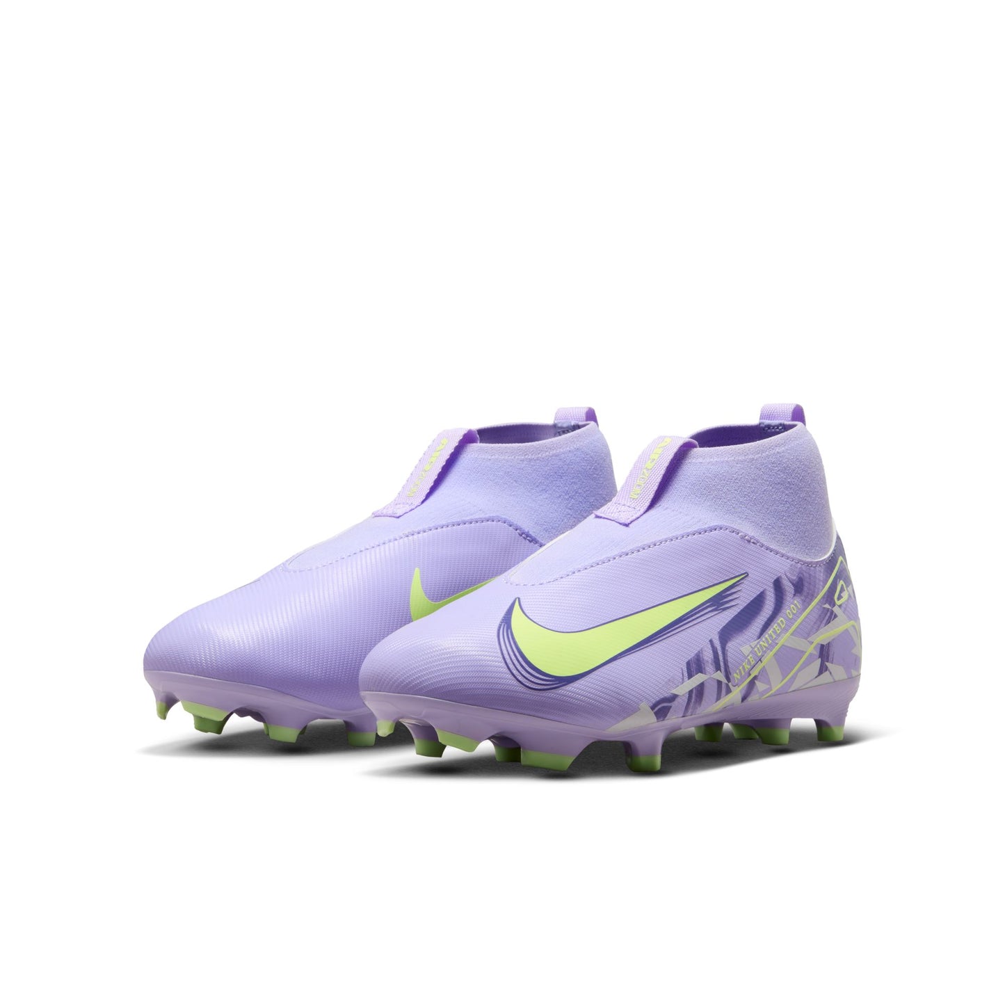 Nike United Junior Mercurial Superfly 10 FG Firm Ground Soccer Cleat - Purple Agate/Barely Volt