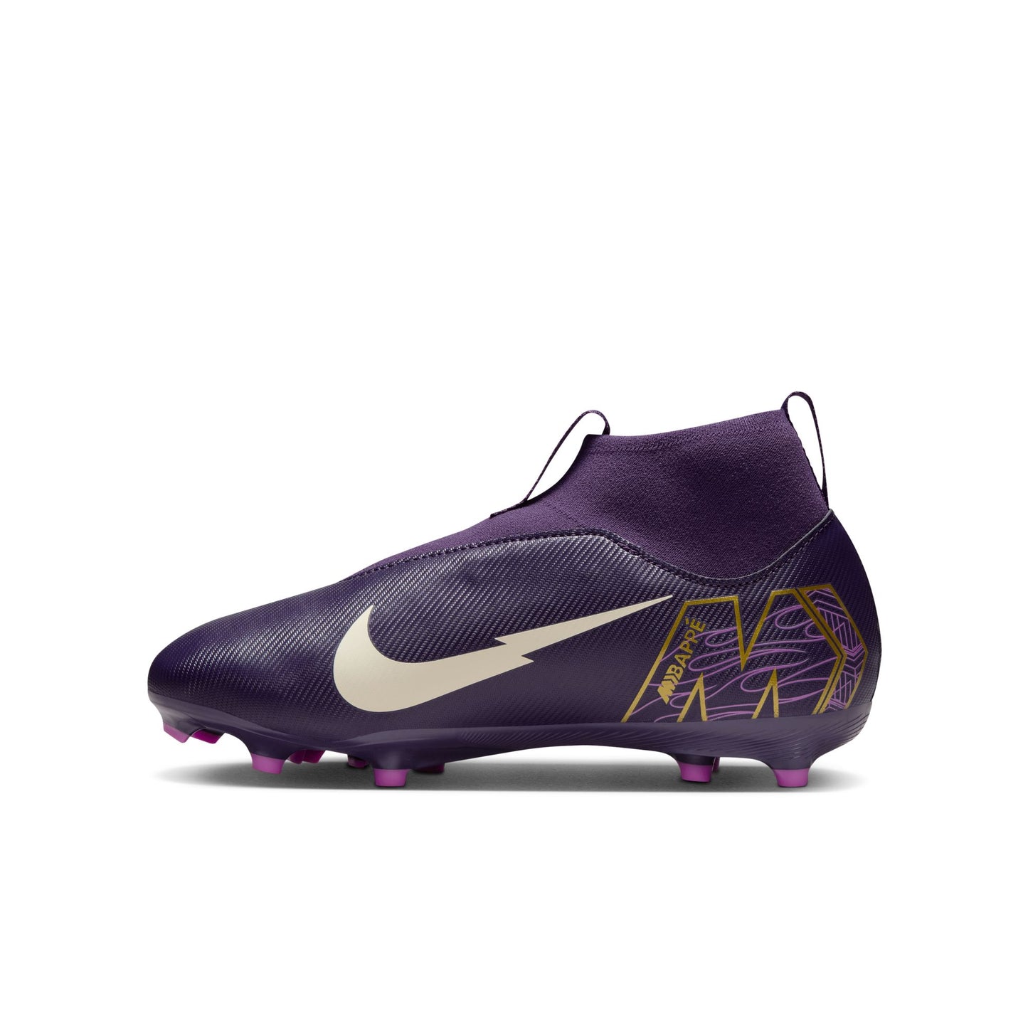 Nike Junior "Kylian Mbappe" Mercurial Superfly 10 Academy FG Firm Ground Soccer Cleat - Grand Purple/Pale Ivory