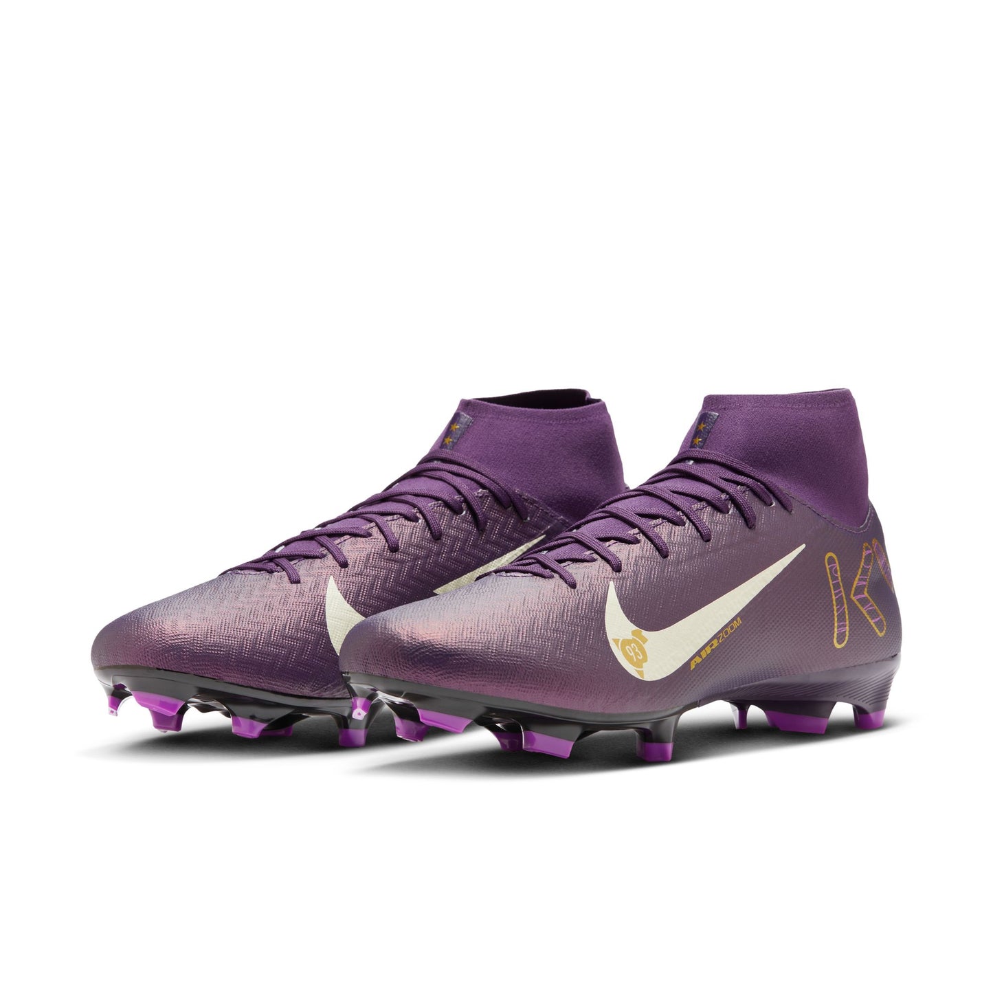 Nike "Kylian Mbappe" Mercurial Superfly 10 Academy FG Firm Ground Soccer Cleat - Grand Purple/Pale Ivory