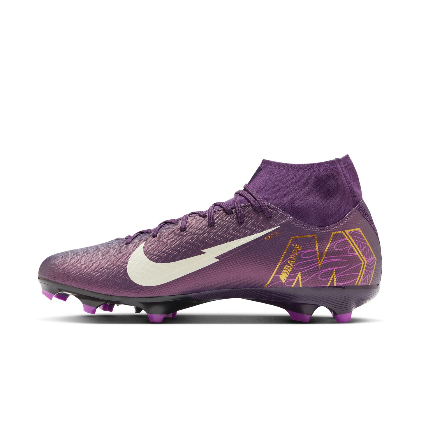 Nike "Kylian Mbappe" Mercurial Superfly 10 Academy FG Firm Ground Soccer Cleat - Grand Purple/Pale Ivory