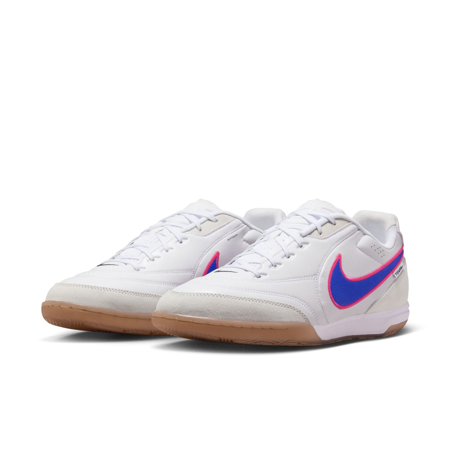 Nike Tiempo Streetgato IN Indoor/Court Low-Top Soccer Shoe - White/Racer Blue/Pink Blast