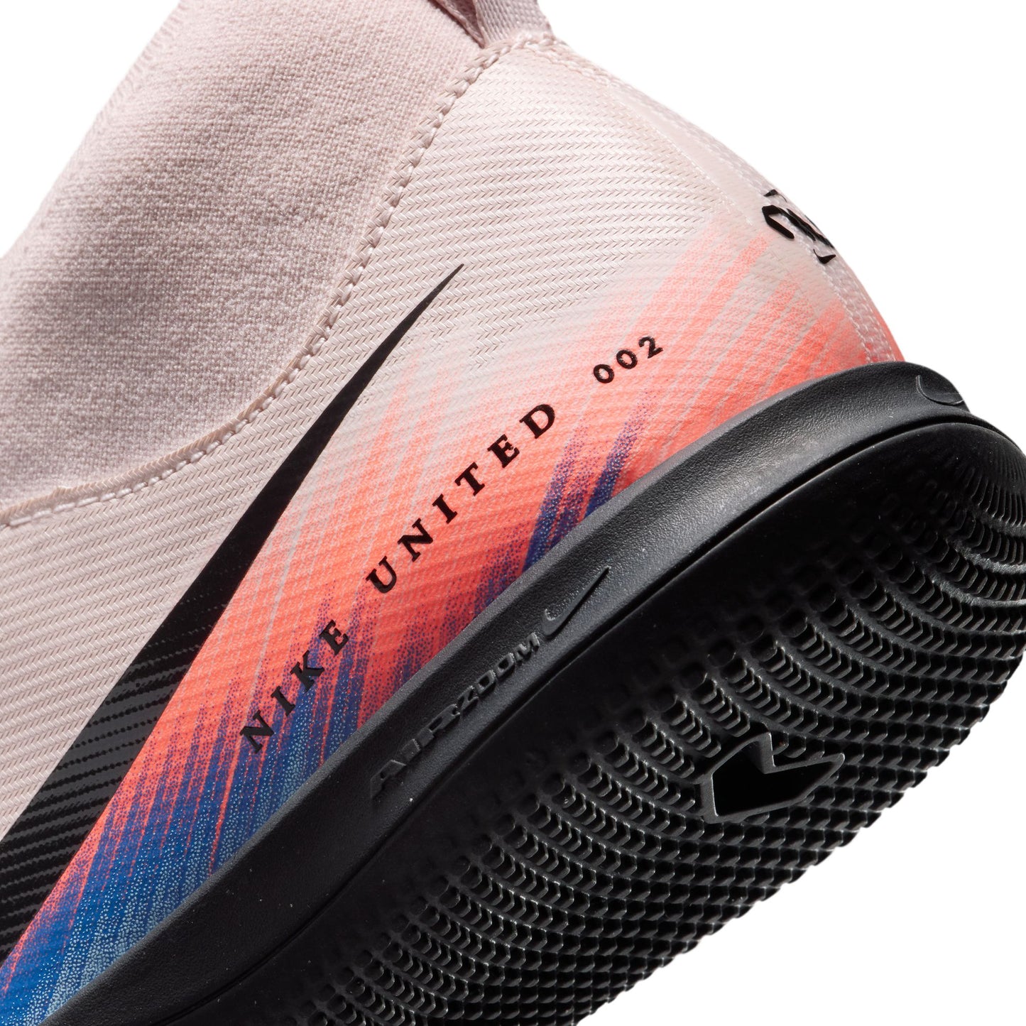 Nike United Junior Mercurial Superfly 10 Academy IC Indoor Soccer Shoe - Silt Red/Racer Blue