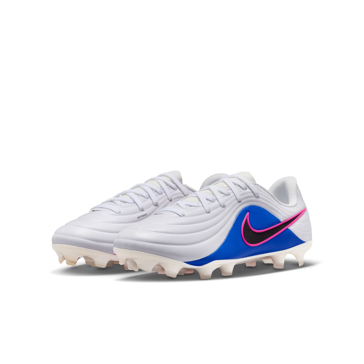 Nike Junior Tiempo Maestro Academy FG Firm Ground Soccer Cleat - White/Black/Racer Blue/Pink Blast