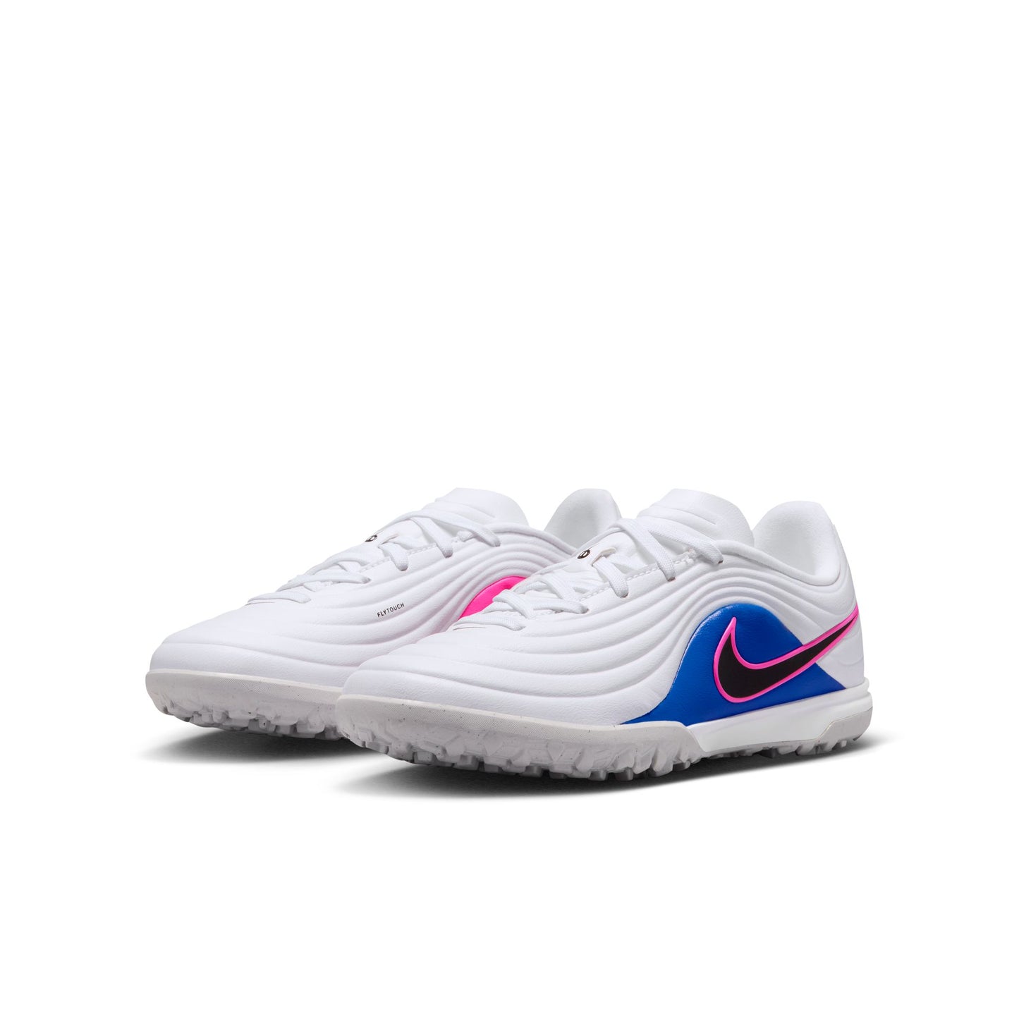 Nike Junior Tiempo Maestro Academy TF Turf Soccer Cleat - White/Black/Racer Blue/Pink Blast