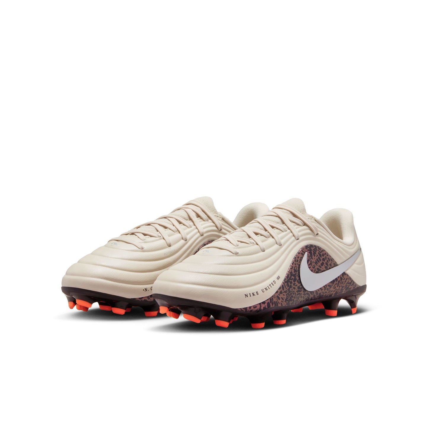 Nike United Junior Tiempo Maestro Academy FG Firm Ground Soccer Cleat - Fossil/Metallic Silver/Burgundy Crush