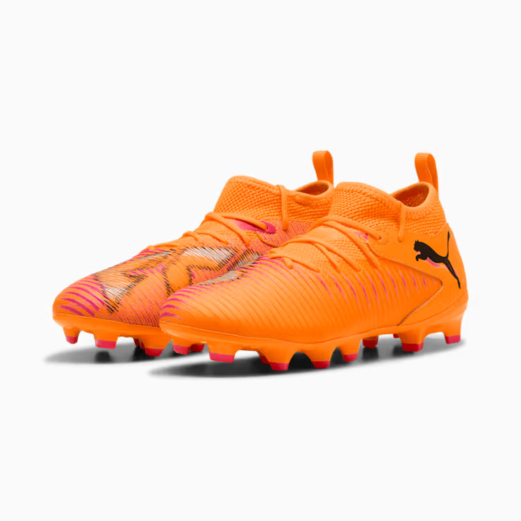 Puma Junior Future 8 Match FG/AG Firm Ground Soccer Cleat - Heat Fire/Black/Ravish