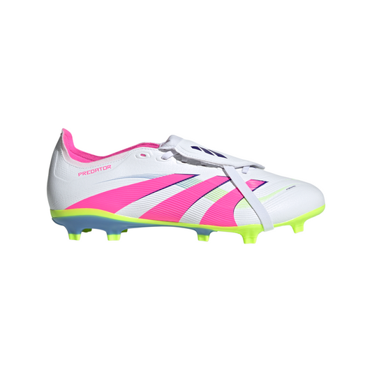 Adidas Predator League Fold-Over Tongue FG Firm Ground Soccer Cleat - Cloud White/Lucid Pink/Lucid Lemon
