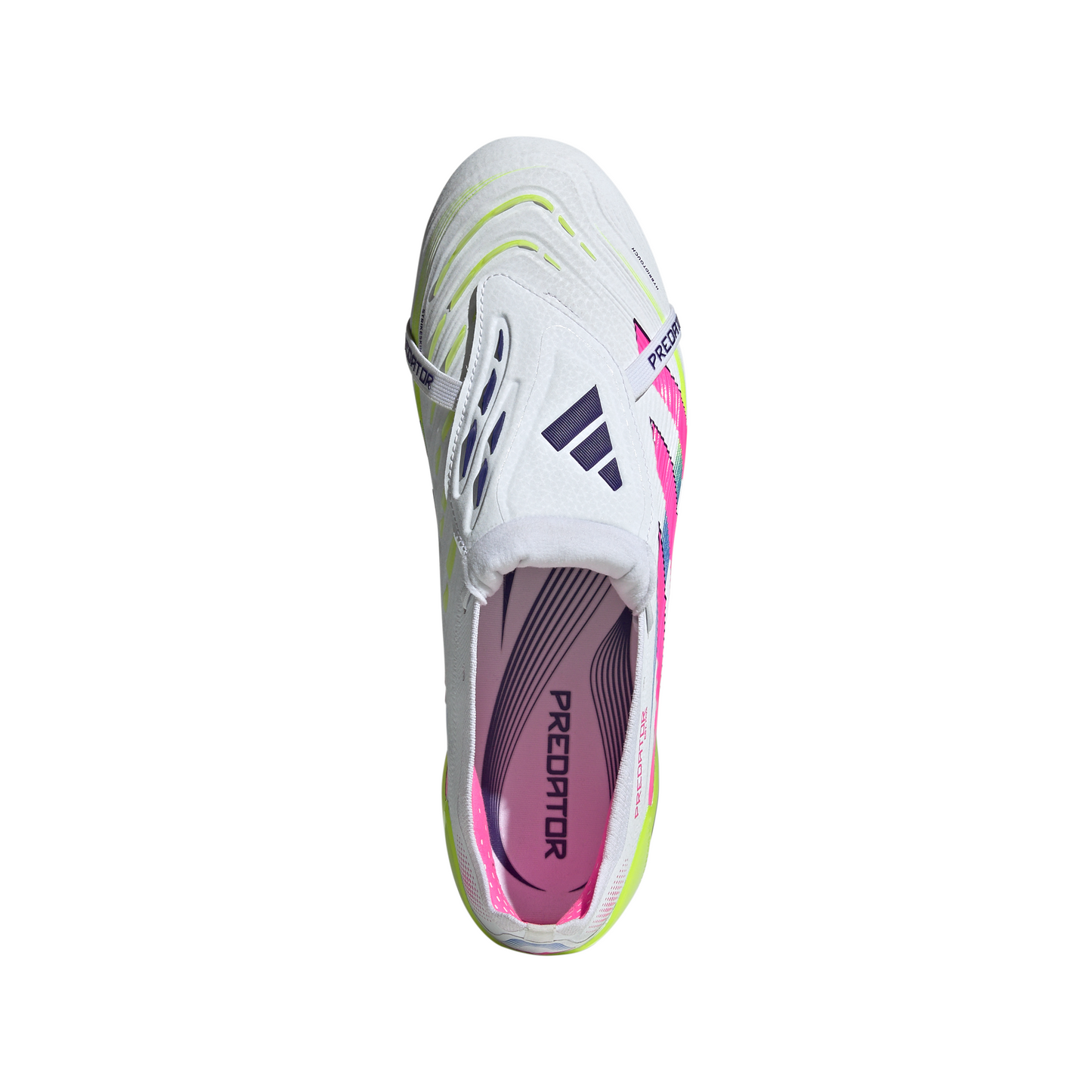 Adidas Predator Elite Fold-Over Tongue FG Firm Ground Soccer Cleat - Cloud White/Lucid Pink/Lucid Lemon