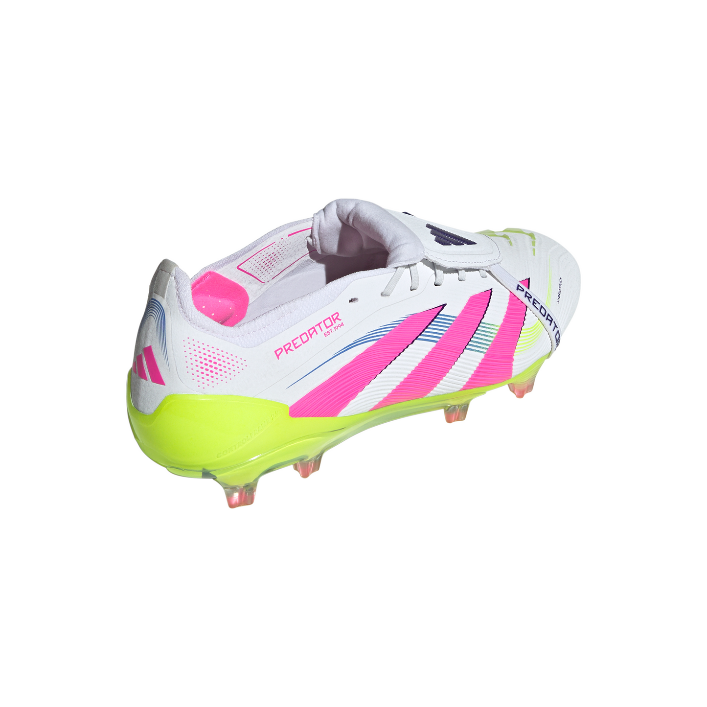 Adidas Predator Elite Fold-Over Tongue FG Firm Ground Soccer Cleat - Cloud White/Lucid Pink/Lucid Lemon