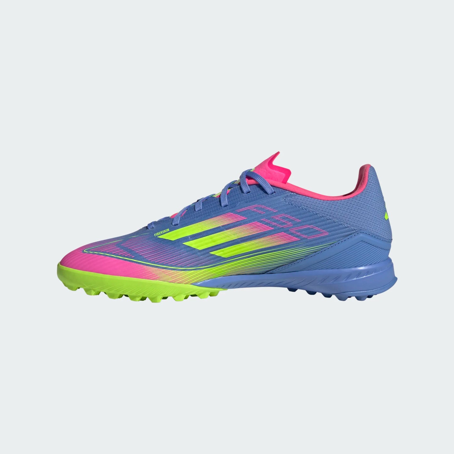 Adidas F50 League TF Turf Soccer Cleat - Blue Fusion/Lucid Lemon/Lucid Pink