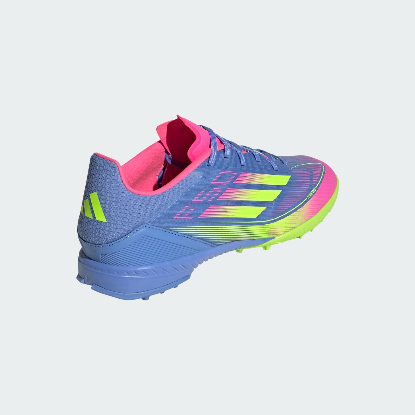 Adidas F50 League TF Turf Soccer Cleat - Blue Fusion/Lucid Lemon/Lucid Pink