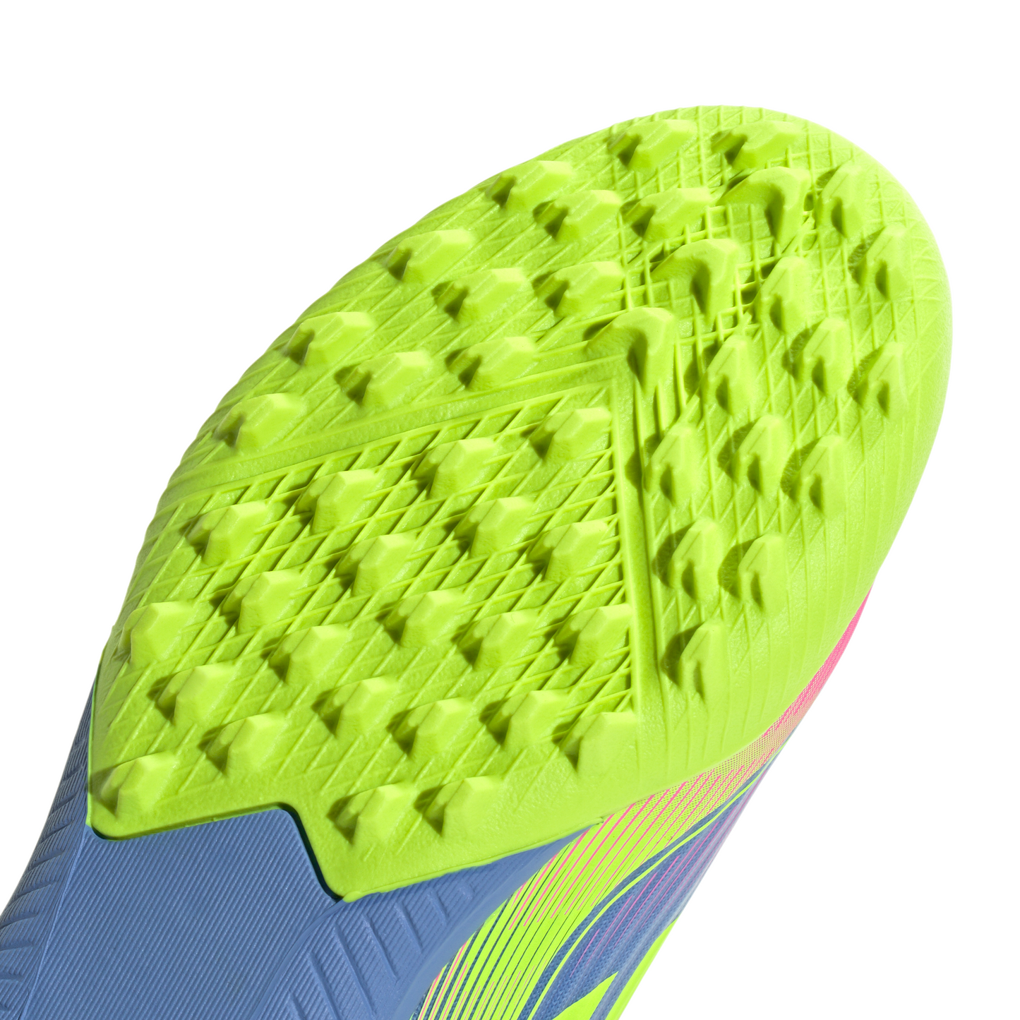 Adidas F50 League Junior TF Turf Soccer Cleat - Blue Fusion/Lucid Lemon/Lucid Pink