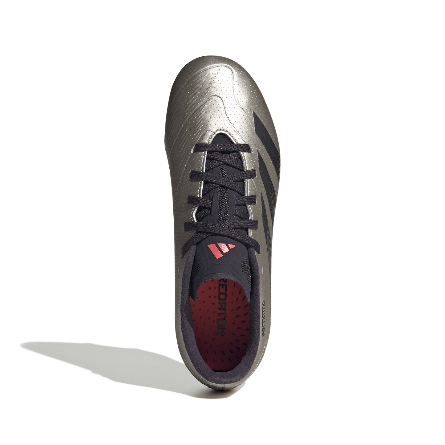 Adidas Junior Predator League Low FG Firm Ground Soccer Cleat - Platinum Metallic/Aurora Black/Turbo