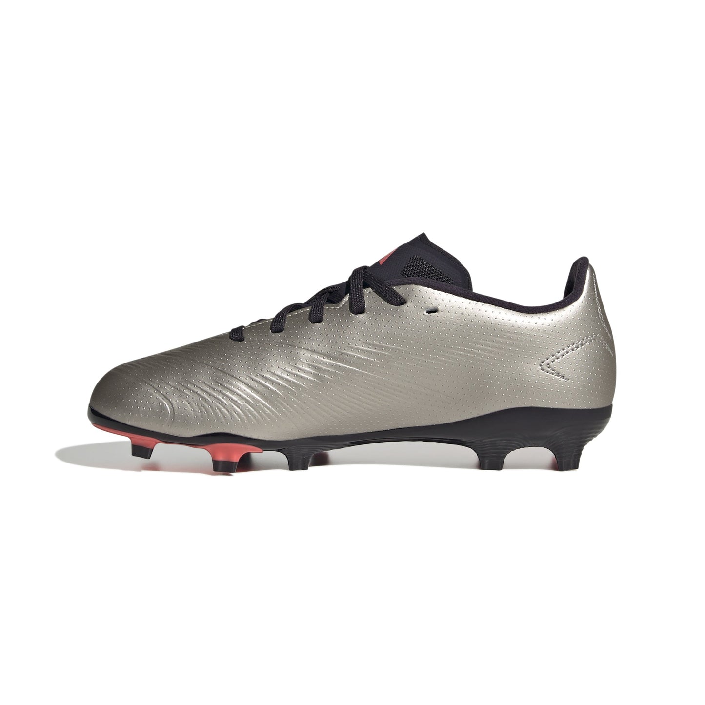 Adidas Junior Predator League Low FG Firm Ground Soccer Cleat - Platinum Metallic/Aurora Black/Turbo