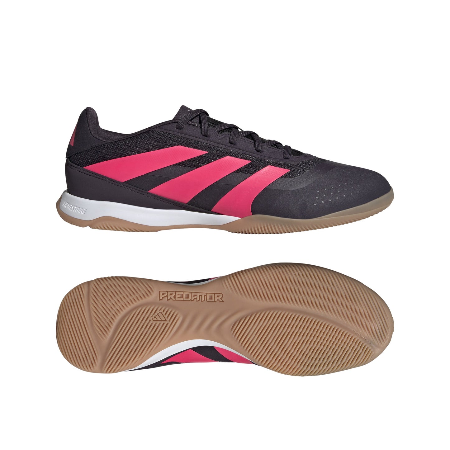 Adidas Predator League Low IN Indoor Soccer Shoe - Aurora Black/Turbo/GUM 3