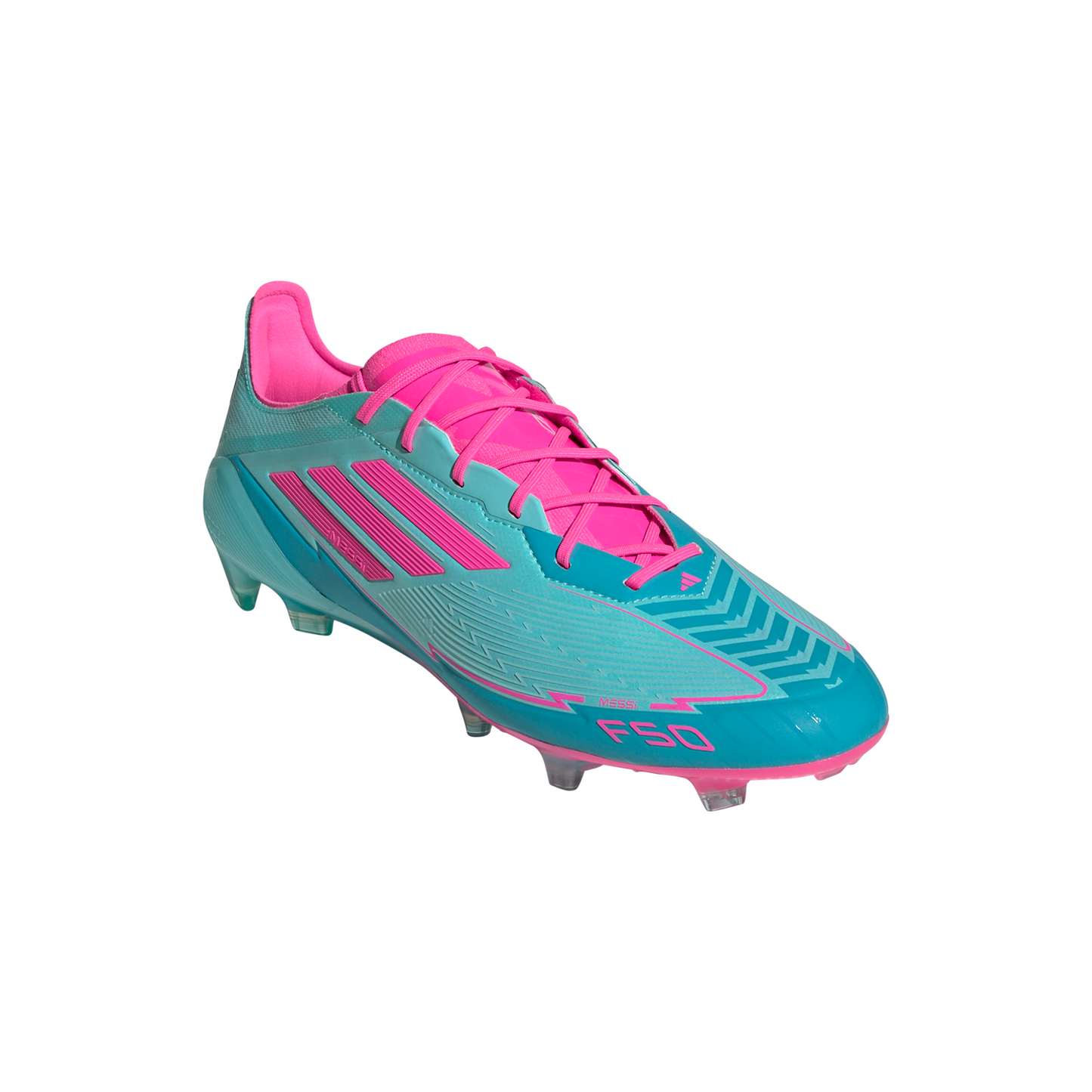 Adidas Messi F50 Elite FG Firm Ground Soccer Cleat - Flash Aqua/Lucid Pink/Lucid Cyan