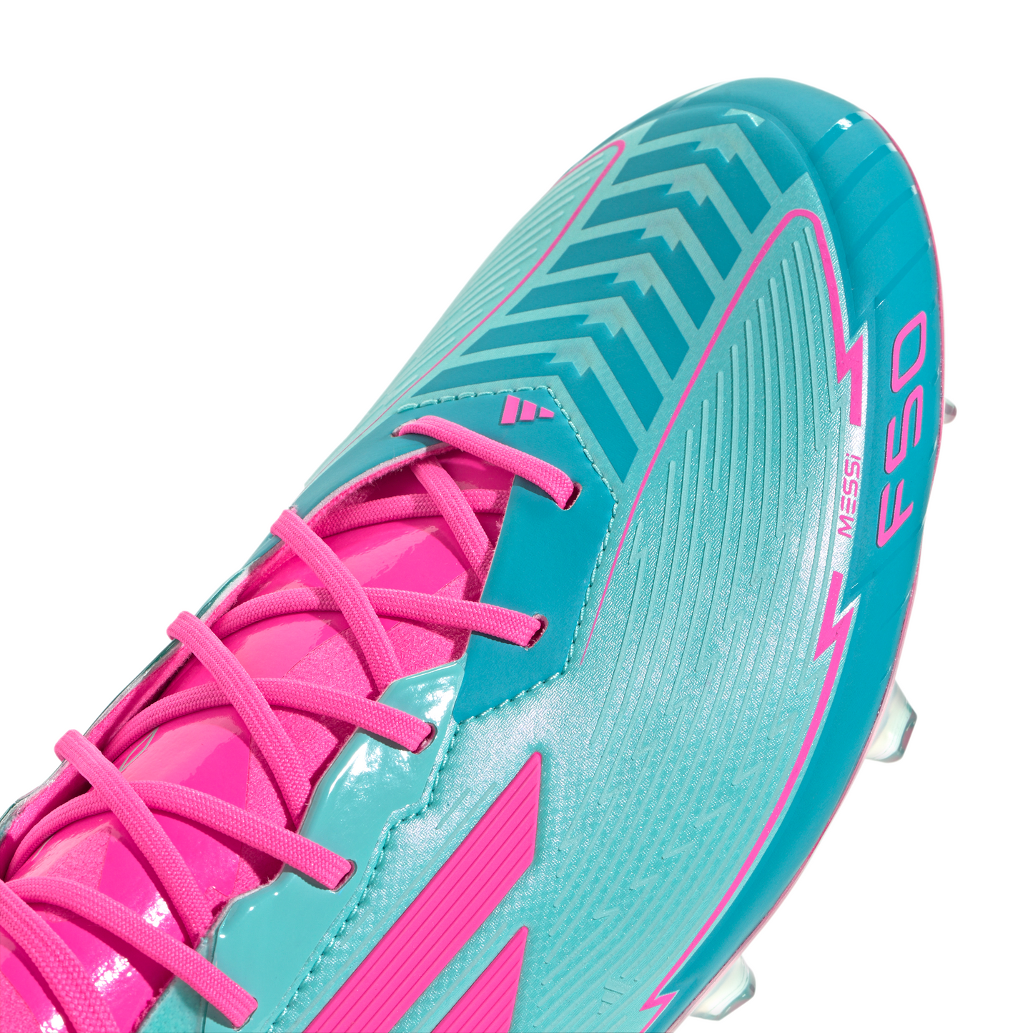 Adidas Messi F50 Elite FG Firm Ground Soccer Cleat - Flash Aqua/Lucid Pink/Lucid Cyan