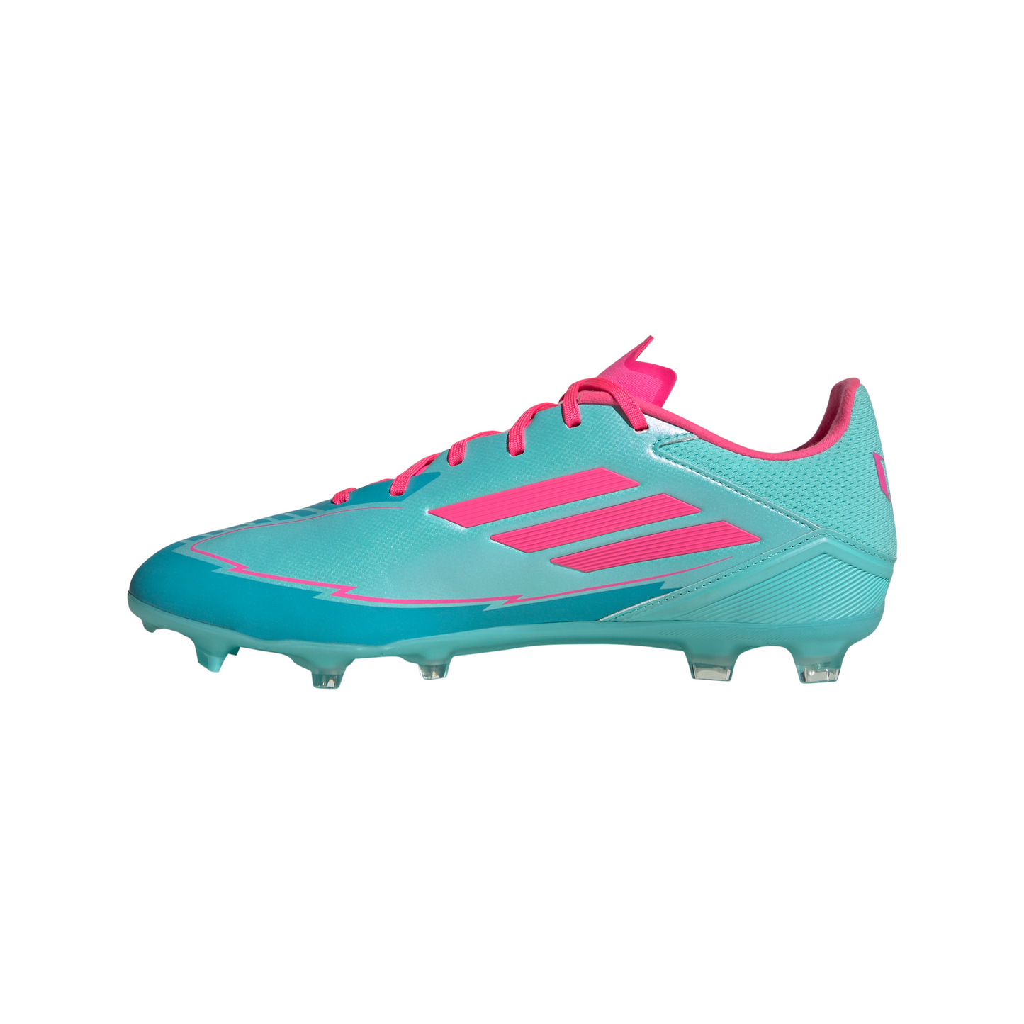 Adidas Messi F50 League FG Firm Ground Soccer Cleat - Flash Aqua/Lucid Pink /Lucid Cyan