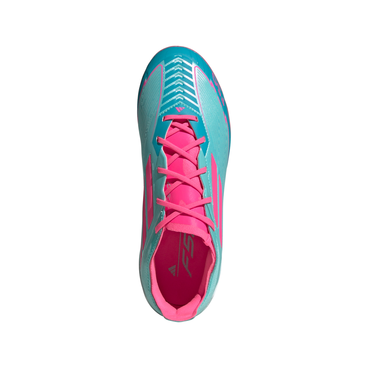 Adidas F50 Elite Messi Junior FG Firm Ground Soccer Cleats- Flash Aqua/Lucid Pink/Lucid Cyan