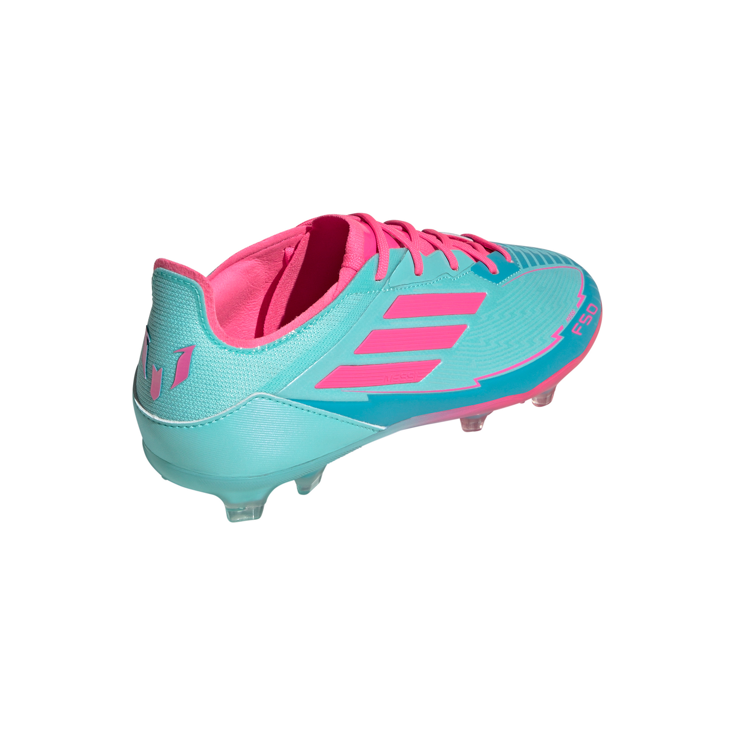 Adidas F50 Elite Messi Junior FG Firm Ground Soccer Cleats- Flash Aqua/Lucid Pink/Lucid Cyan