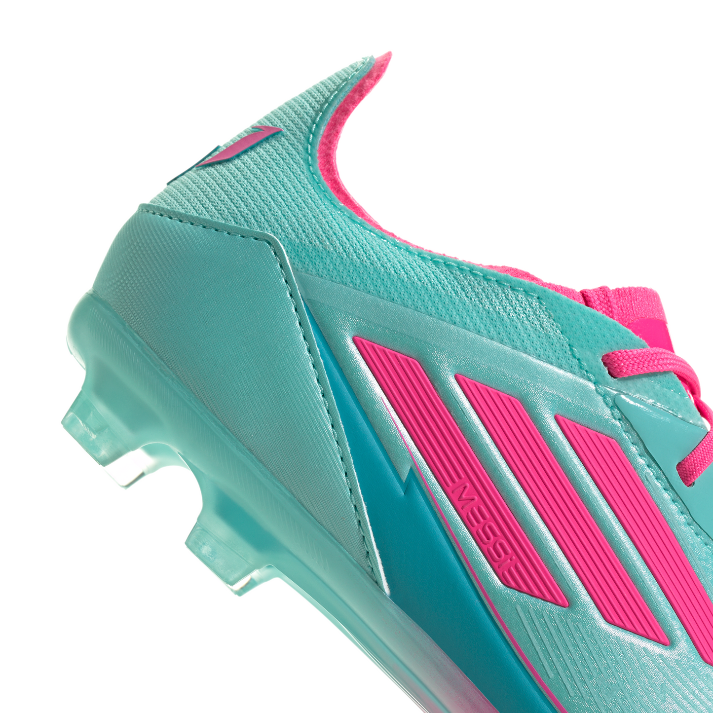 Adidas F50 Elite Messi Junior FG Firm Ground Soccer Cleats- Flash Aqua/Lucid Pink/Lucid Cyan