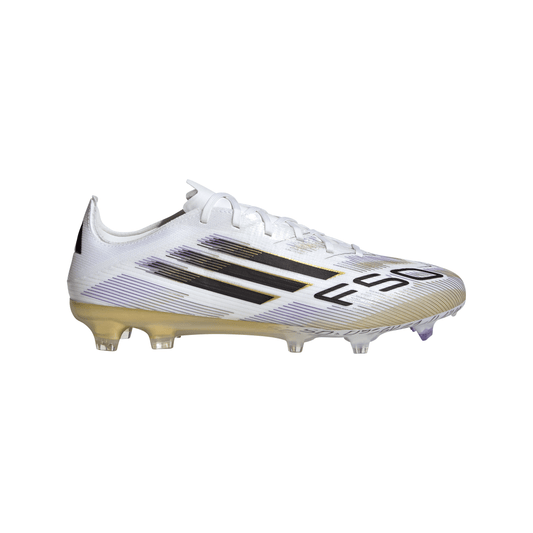 Adidas F50 Pro FG Firm Ground Soccer Cleat - Cloud White/Core Black/Gold Metallic