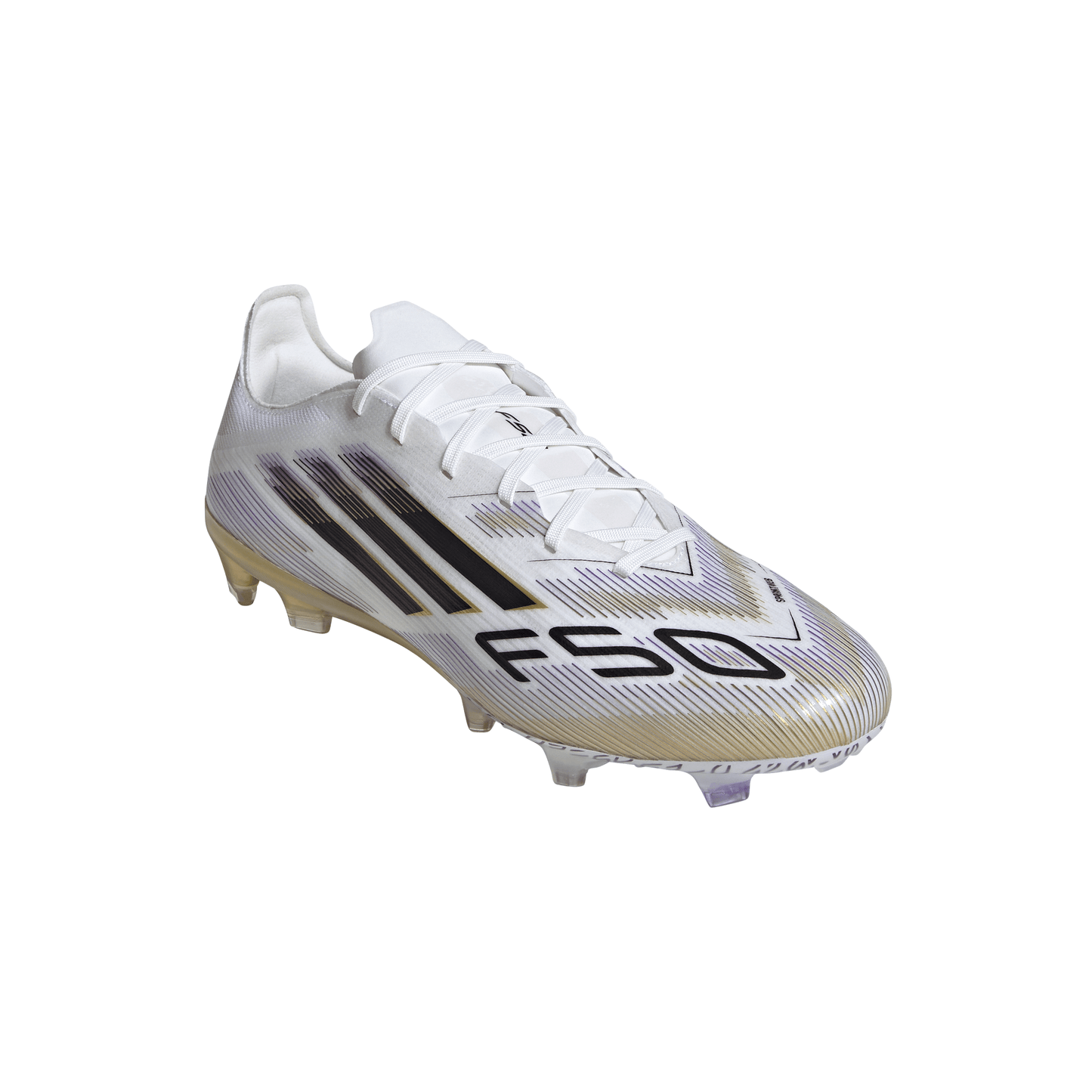 Adidas F50 Pro FG Firm Ground Soccer Cleat - Cloud White/Core Black/Gold Metallic