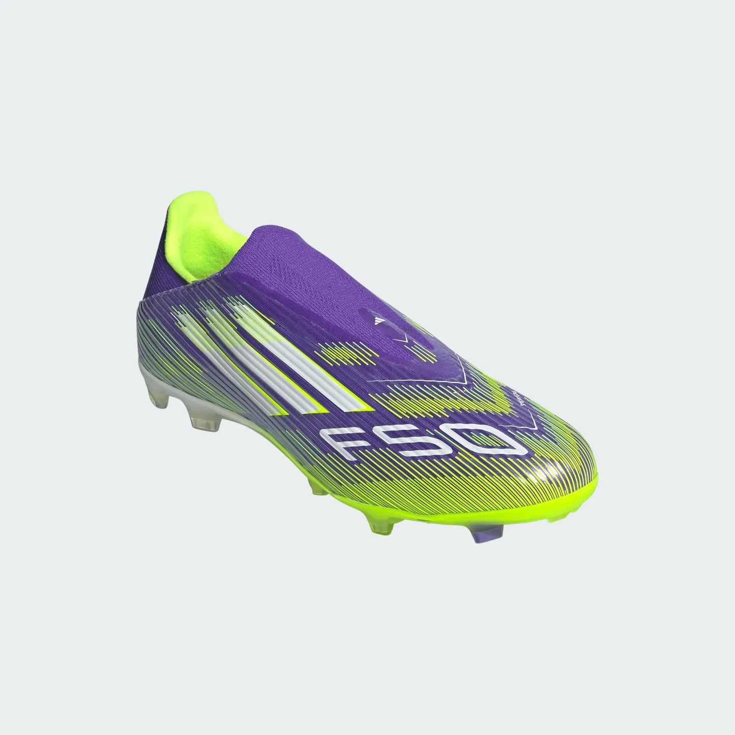 Adidas F50 LL Laceless League FG Firm Ground Soccer Cleat - Purple Rush/Cloud White/Lucid Lemon
