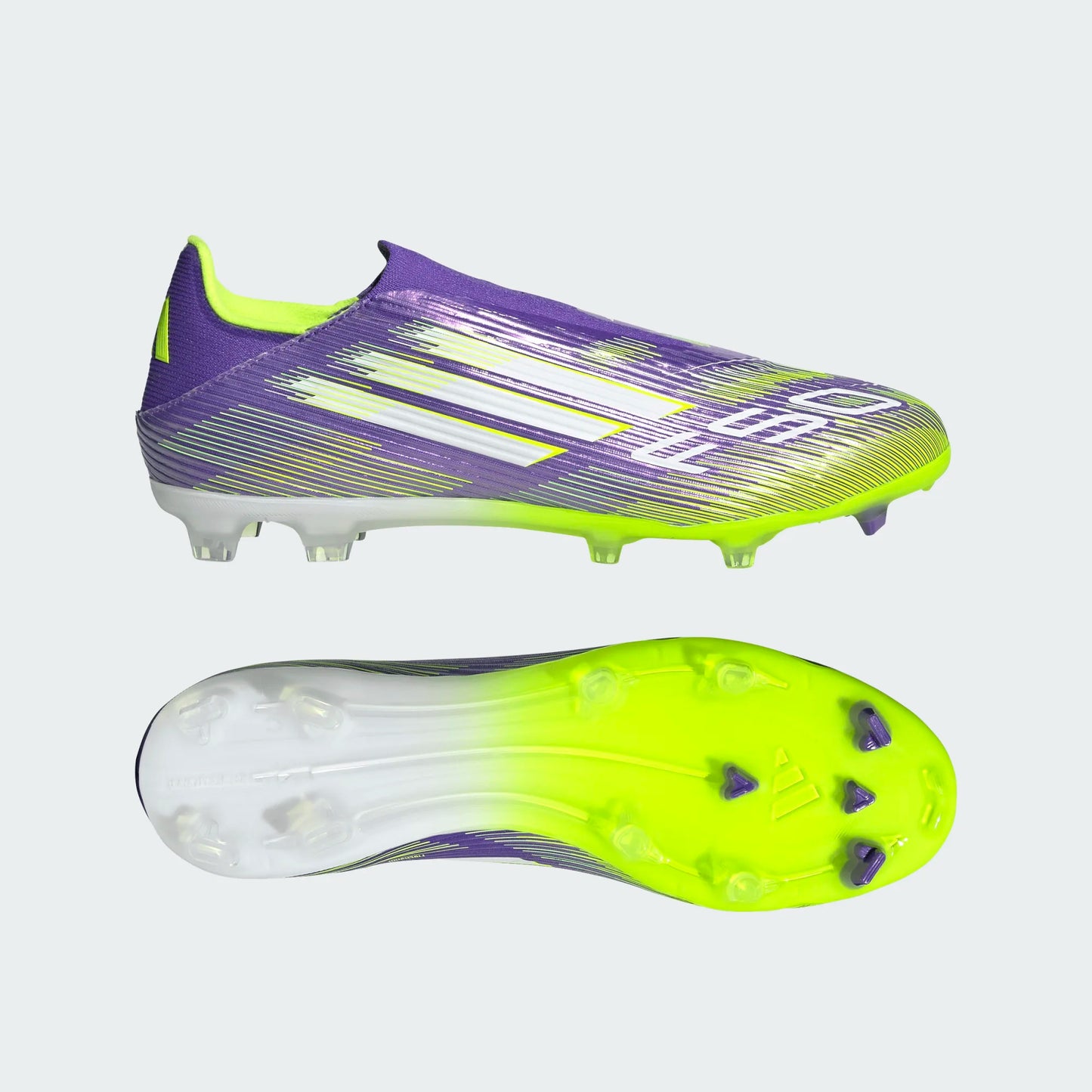 Adidas F50 LL Laceless League FG Firm Ground Soccer Cleat - Purple Rush/Cloud White/Lucid Lemon
