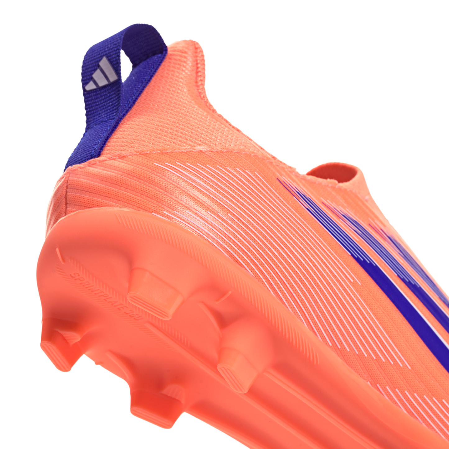 Adidas Junior F50 League Laceless FG Firm Ground Soccer Cleat - Beam Orange/Lucid Blue/Cloud White