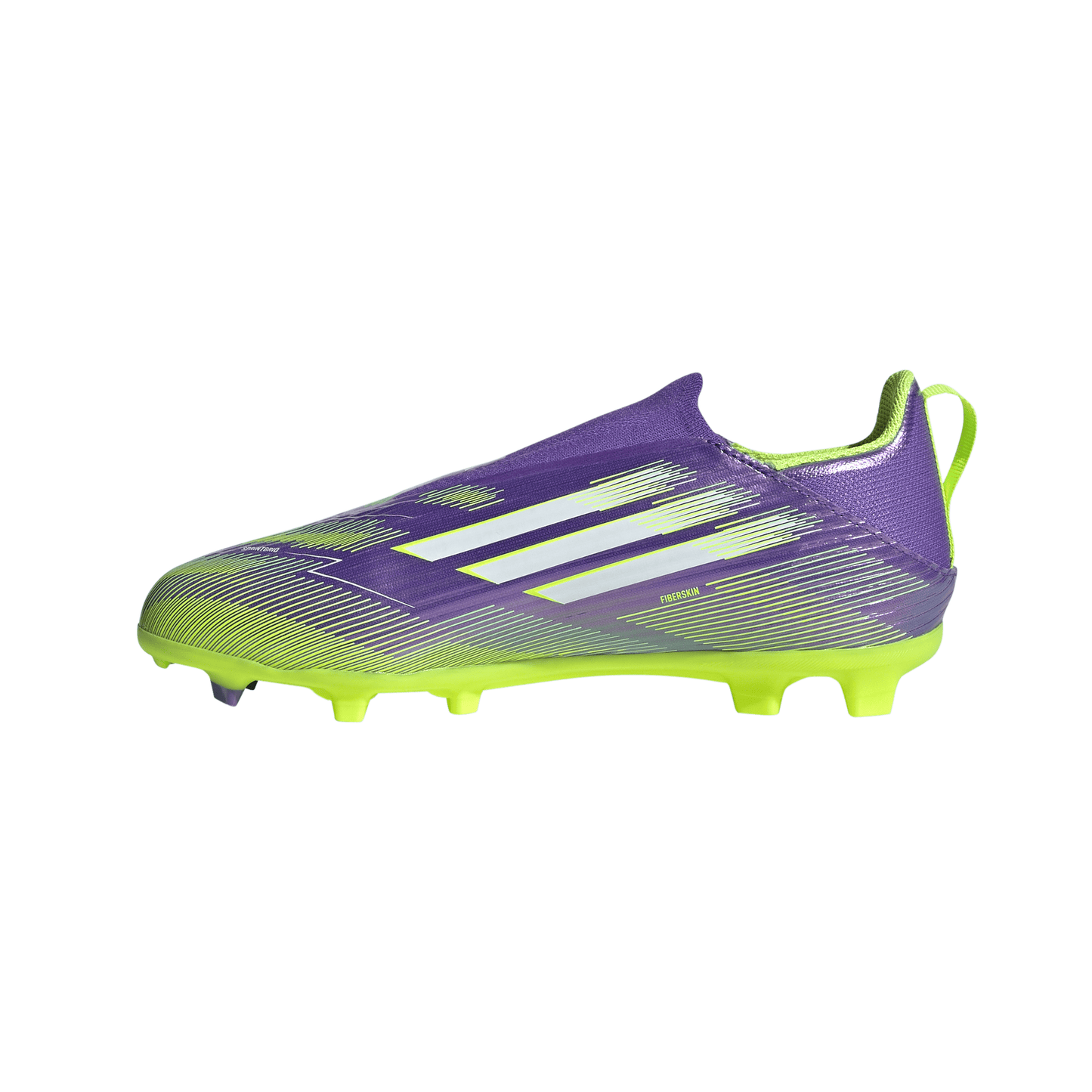 adidas F50 League Laceless Junior FG Firm Ground Soccer Cleats -Purple Rush / Cloud White / Lucid Lemon