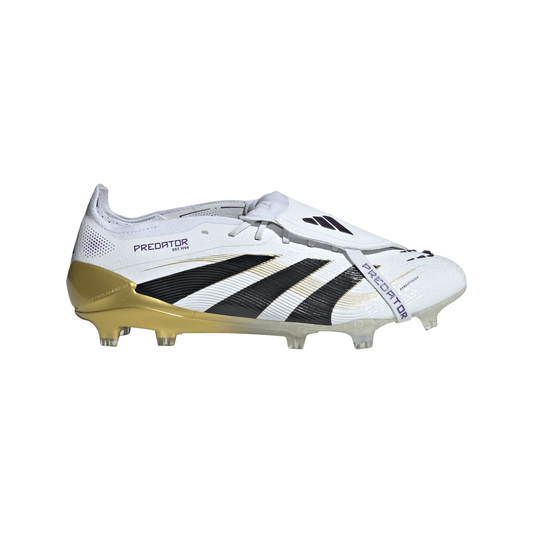 Adidas Predator Elite FT Fold Tongue FG Firm Ground Soccer Cleat - Cloud White/Core Black/Gold Metallic