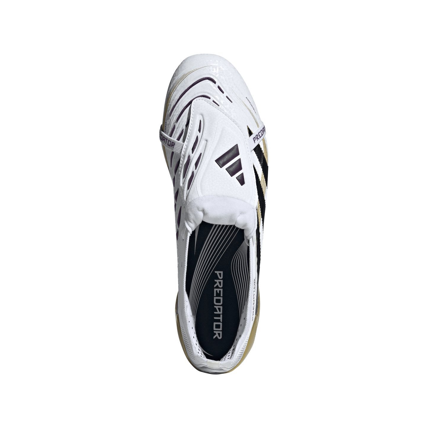 Adidas Predator Elite FT Fold Tongue FG Firm Ground Soccer Cleat - Cloud White/Core Black/Gold Metallic