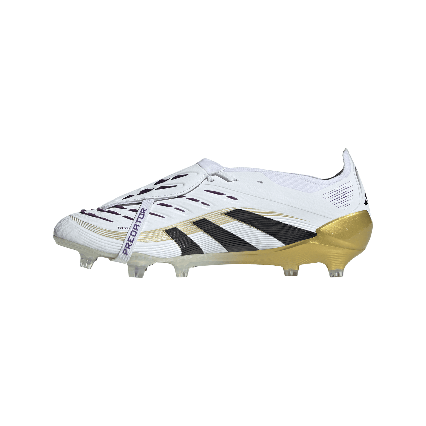 Adidas Predator Elite FT Fold Tongue FG Firm Ground Soccer Cleat - Cloud White/Core Black/Gold Metallic