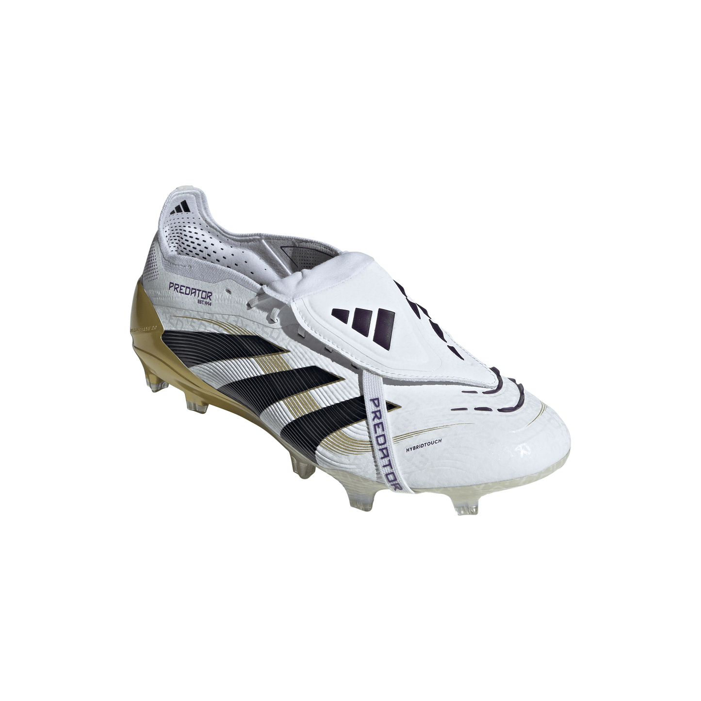 Adidas Predator Elite FT Fold Tongue FG Firm Ground Soccer Cleat - Cloud White/Core Black/Gold Metallic