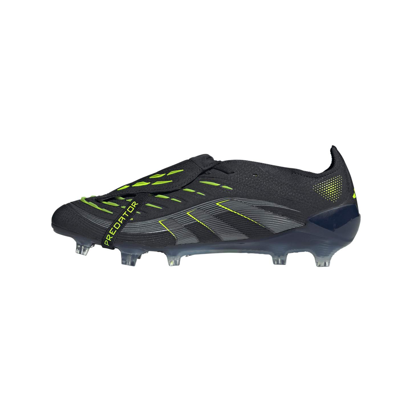 Adidas Predator Elite FoldTongue FT FG Firm Ground Soccer Cleats- Core Black / Carbon / Lucid Lemon