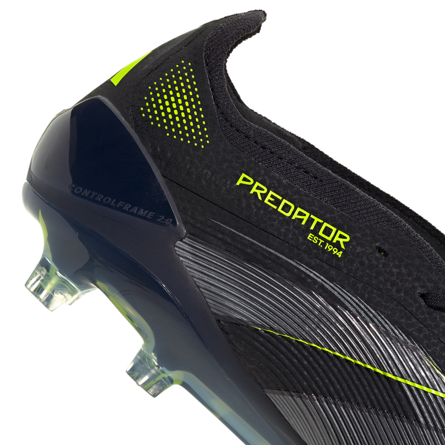 Adidas Predator Elite FoldTongue FT FG Firm Ground Soccer Cleats- Core Black / Carbon / Lucid Lemon