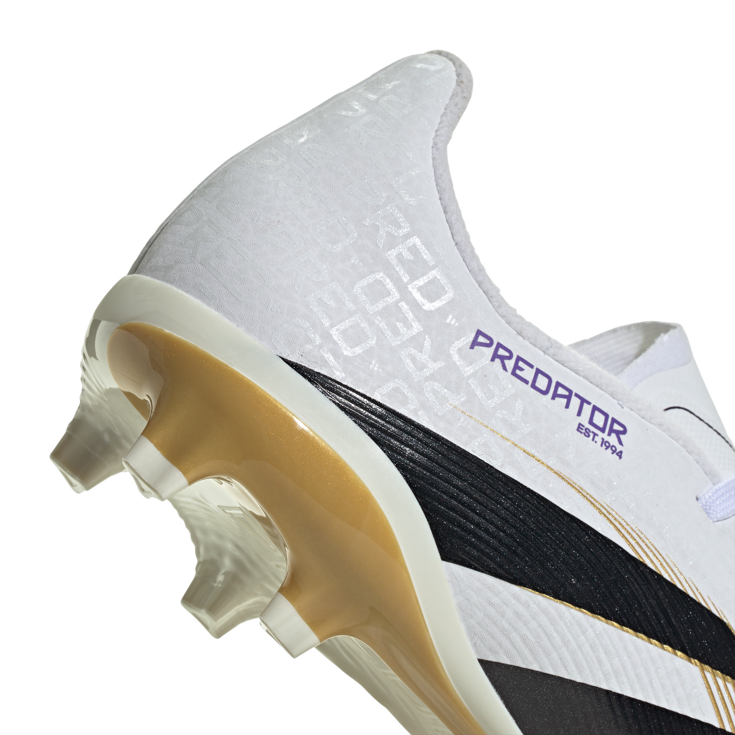 Adidas Junior Predator League FG Firm Ground Soccer Cleat - Cloud White/Core Black/Gold Metallic