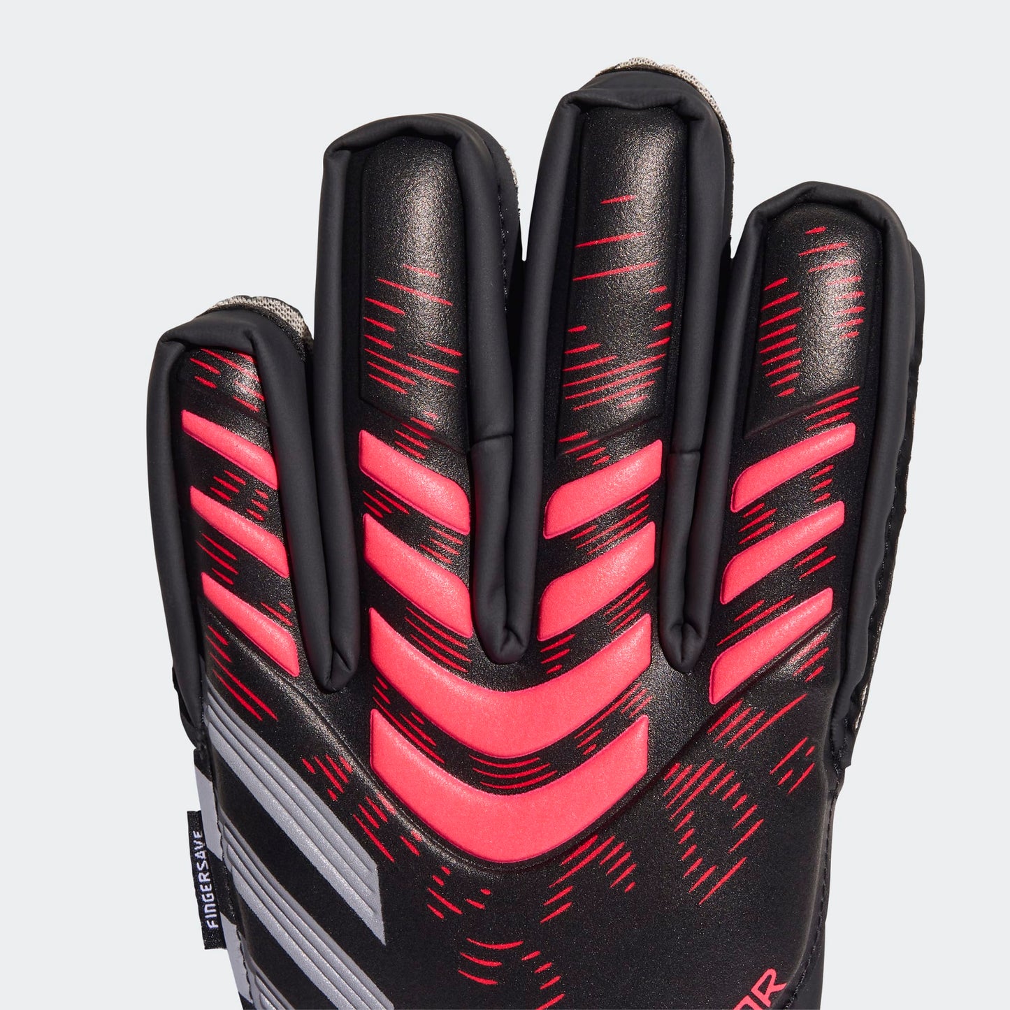 Adidas Junior Predator Match Fingersave Goalkeeper Glove - Black/Black/Lucid Red